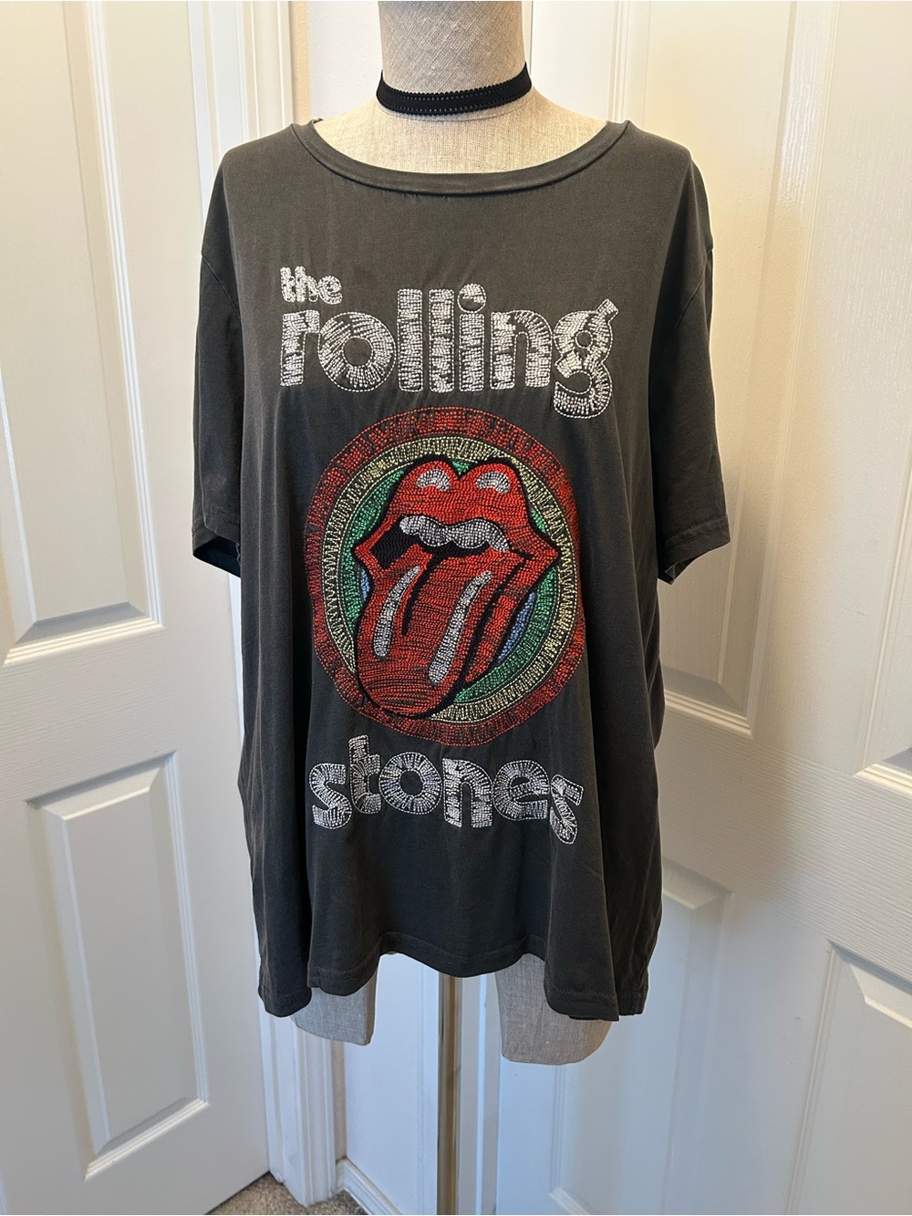 Lucky Brand the Rolling Stones Black Tee with stitched graphic
